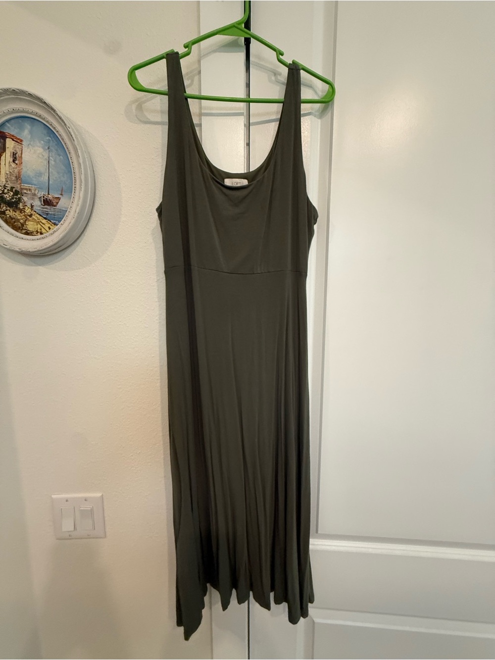 Sleeveless Olive Midi Dress